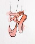 Ballet Shoes En Pointe Orange Watercolor Part III