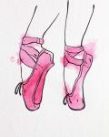 Ballet Shoes En Pointe Pink Watercolor Part I