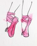 Ballet Shoes En Pointe Pink Watercolor Part I