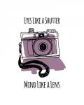 Eyes Like A Shutter Mind Like A Lens Camera Doodle Purple