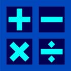 Math Symbols Square - Blue