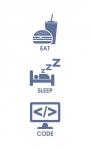 Eat Sleep Code - Blue Icons