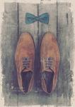 Vintage Fashion Bow Tie and Shoes - Brown