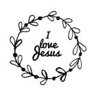 I Love Jesus - Wreath Doodle White