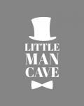 Little Man Cave Top Hat and Bow Tie - Gray