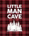 Little Man Cave - Trees Red Plaid Background