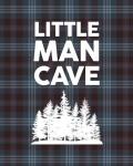 Little Man Cave - Trees Blue Plaid Background