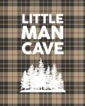 Little Man Cave - Trees Tan Plaid Background
