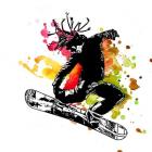 Snowboarder Watercolor Splash Part I