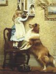 Little Girl and Her Sheltie