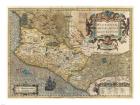 1606 Hondius and Mercator Map of Mexico