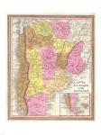 1846 Burroughs - Mitchell Map of Argentina, Uruguay, Chili in South America