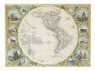 1850 Tallis Map of the Western Hemisphere