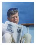 President Kennedy Reading the New York Times