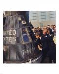 JFK Inspects Mercury Capsule