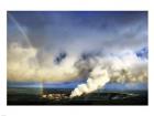 Rainbow and Eruption of Halema`uma`u Vent at Kilauea