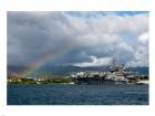 US Navy, A Rainbow Arches Near the Aircraft Carrier USS Kitty Hawk