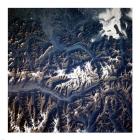 Swiss alps from space taken by Atlantis