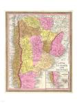 1846 Burroughs - Mitchell Map of Argentina, Uruguay, Chili in South America