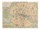 1890 Guilmin Map of Paris, France with Monuments