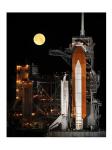 Space Shuttle Discovery under a Full Moon