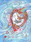 Love Birds, Red and Gold