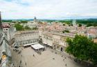 Aerial view of square named for John XXIII, Avignon, Vaucluse, Provence-Alpes-Cote d'Azur, France