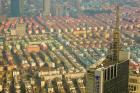 Aerial view of new Pudong district housing, Shanghai, China