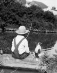 1920s 1930s Farm Boy Fishing