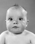 1950s Close-Up Of Baby Cross-Eyed