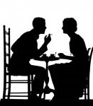 1920s 1930s Silhouette Of Couple Sitting?