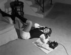 1960s Teenage Girl Lying On Floor