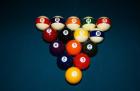 Billiard Balls Racked Up On Pool Table