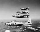 1950s Four Us Air Force F-84 Thunderjet Fighter