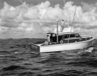 1950s 3 Men Trolling Off Of Fishing Boat