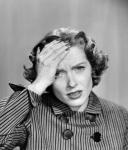 1950s Stressed Woman In Striped Dress