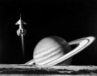 1960s Space Rocket Flying Past Saturn