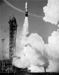 1960s Missile Taking Off From Launch Pad