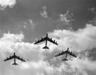 1950s Three B-52 Stratofortress Bomber Airplanes