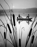 1980s Two Men Silhouetted Bass Fishing