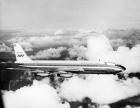 1950s Boeing 707 Passenger Jet Flying
