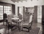 1920s Interior Upscale Mediterranean Style Dining Room