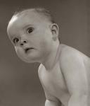 1950s Portrait Baby Leaning To Side