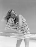 1950s 1960s Blond Woman Wrapped In Towel Drying Hair