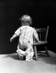 1930s Baby Wearing Drop Seat Pajamas