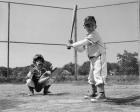 1960s Two Boys Playing Baseball