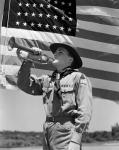 1940s Boy Scout Playing Bugle