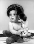 1960s Baby Wearing Coonskin Hat