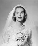 1950s Portrait Woman Bride Pearl Necklace