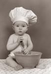 1940s 1950s Baby Cook With Chef Hat